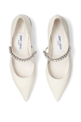 Scarpe basse in nappa color caffellatte/argento Jimmy Choo | BINGPUMPFLATNXJLATTESILVER